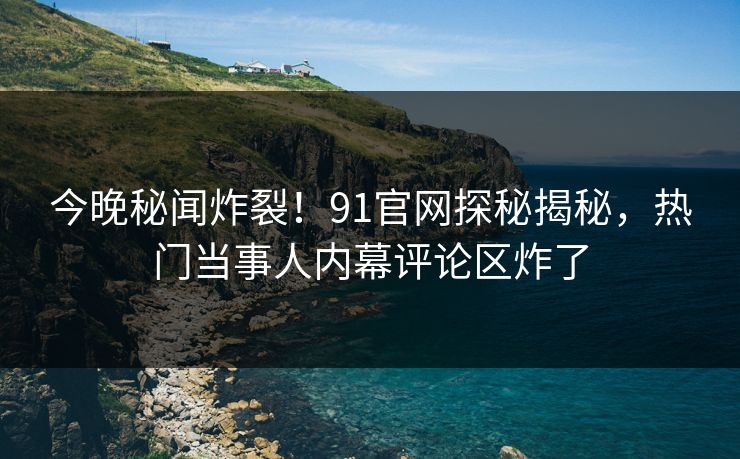 今晚秘闻炸裂！91官网探秘揭秘，热门当事人内幕评论区炸了  第1张