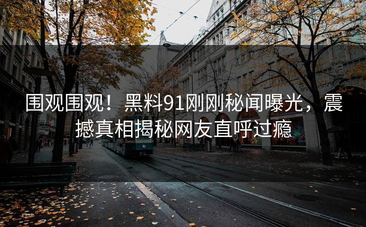 围观围观！黑料91刚刚秘闻曝光，震撼真相揭秘网友直呼过瘾  第1张