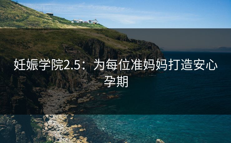 妊娠学院2.5：为每位准妈妈打造安心孕期  第1张