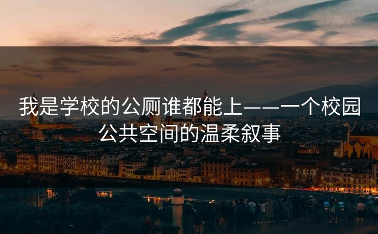 我是学校的公厕谁都能上——一个校园公共空间的温柔叙事  第1张