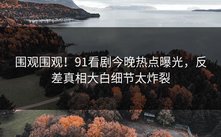 围观围观！91看剧今晚热点曝光，反差真相大白细节太炸裂
